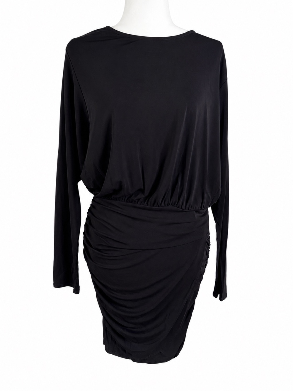 Velvet Graham & Spencer Black Ruched Bodycon Dress Medium